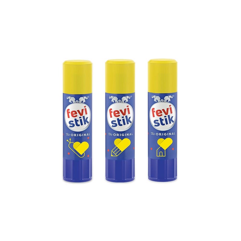 Pidilite Fevistik Glue Stick 25g, Pack of 3 | Multi-Purpose Glue Stick for School Projects, Art & Craft, DIY | Suitable for School & Office Activities | Easy to Use - Image 1