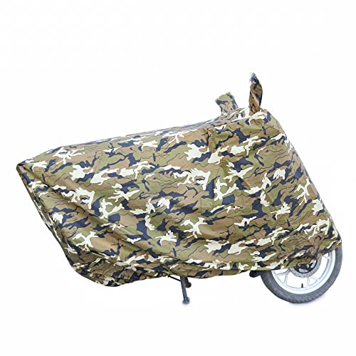 Autofact Universal Waterproof Bike Cover Compatible with All Bike Models Upto Length 2040 mm | Mirror Pockets | Windproof Design | Full Length Body Cover| UV Protection |Jungle Green Color - Image 4
