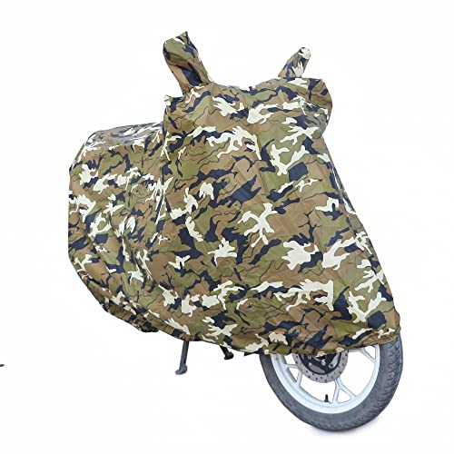 Autofact Universal Waterproof Bike Cover Compatible with All Bike Models Upto Length 2040 mm | Mirror Pockets | Windproof Design | Full Length Body Cover| UV Protection |Jungle Green Color - Image 2