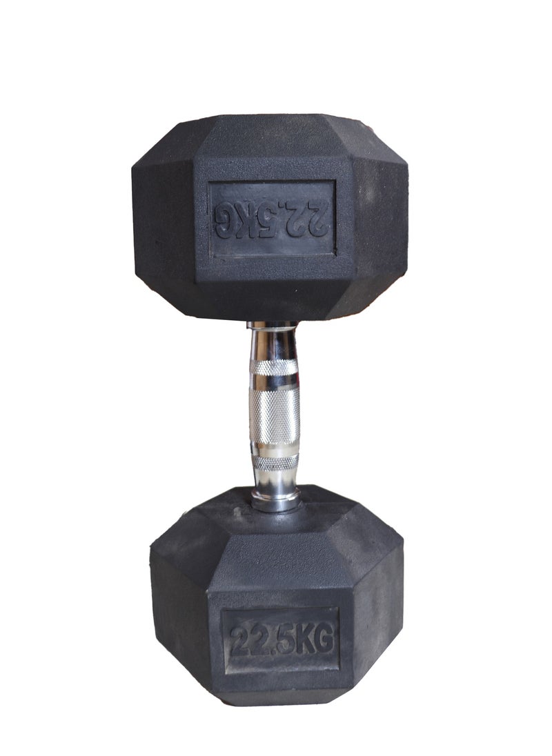 Generic - 22.5KG Hex Rubber Dumbbell - Image 1