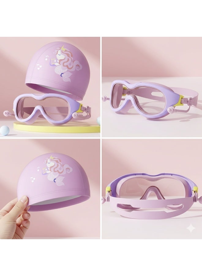 diu toyz Premium Swimming Goggles and Cap Set for Kids Pink Mermaid - Image 2