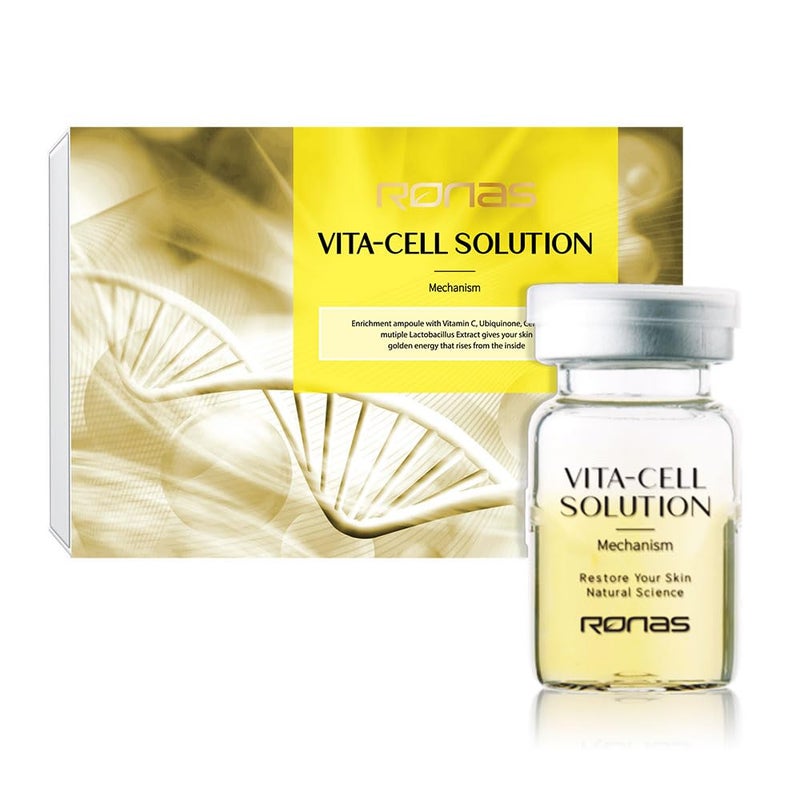 Ronas VITA Cell Solution,Anti Aging Serum for Face neck with Hyaluronic Acid,Vitamin C, Ceramide, Beta glucan, Hydrating Tone up serum for Dark Spots, Fine Lines & wrinkles 0.16oz 10vial, 1.6 Fl Oz - Image 3