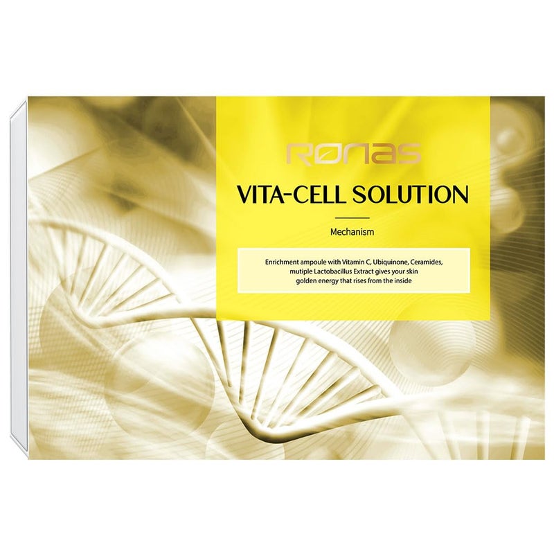 Ronas VITA Cell Solution,Anti Aging Serum for Face neck with Hyaluronic Acid,Vitamin C, Ceramide, Beta glucan, Hydrating Tone up serum for Dark Spots, Fine Lines & wrinkles 0.16oz 10vial, 1.6 Fl Oz - Image 2