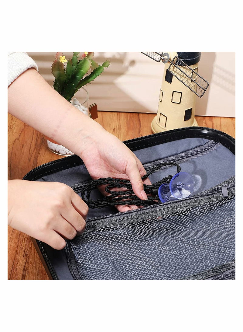 Portable Travel Clothes Line 4 Pieces 8ft Windproof Retractable Rope with Hooks and Suction Cups for Camping Accessories Cruise Essentials Outdoor Indoor Use  - Image 5