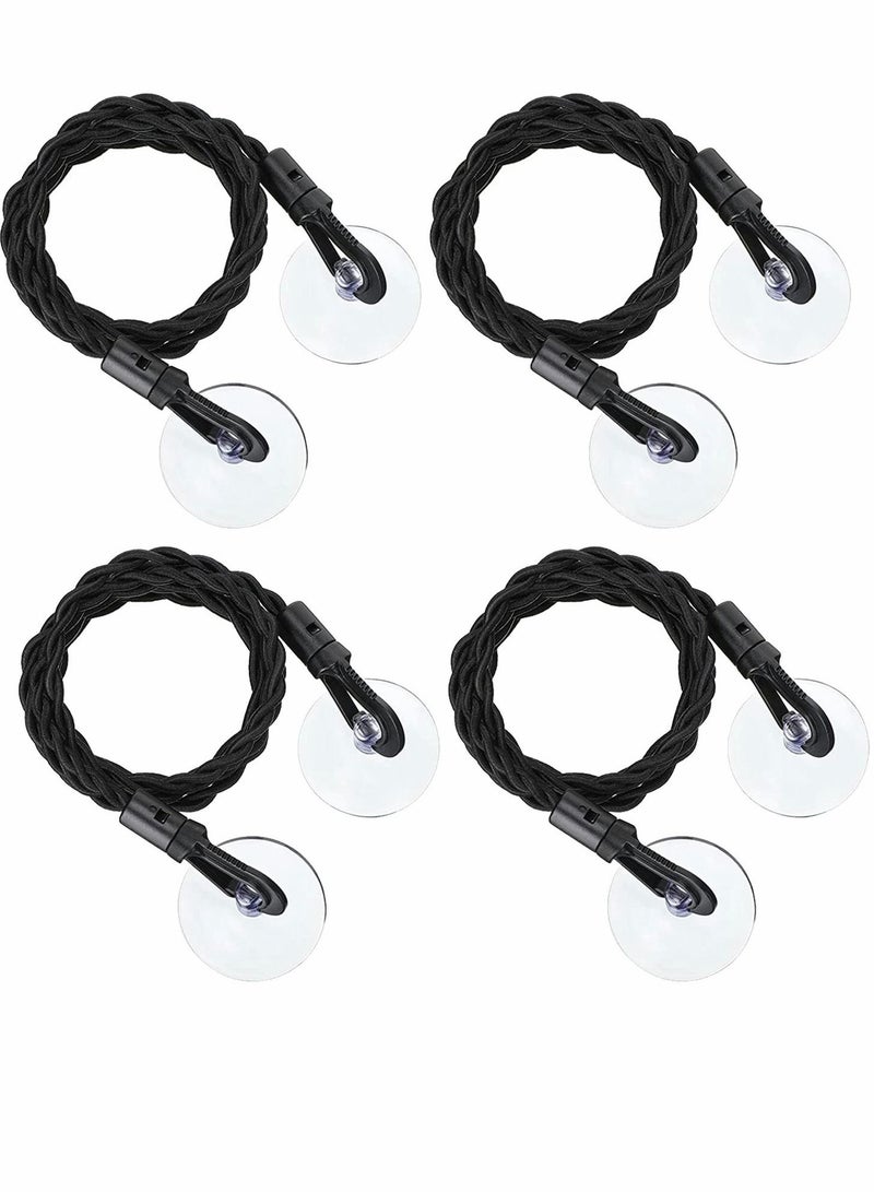 Portable Travel Clothes Line 4 Pieces 8ft Windproof Retractable Rope with Hooks and Suction Cups for Camping Accessories Cruise Essentials Outdoor Indoor Use  - Image 1