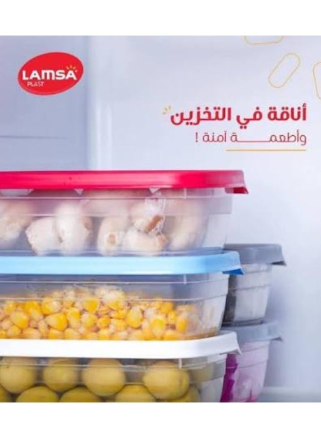 لمسة بلاست حافظة طعام بلاستيك 3 ق 1.2 لتر - الوان متعدده. - Image 4