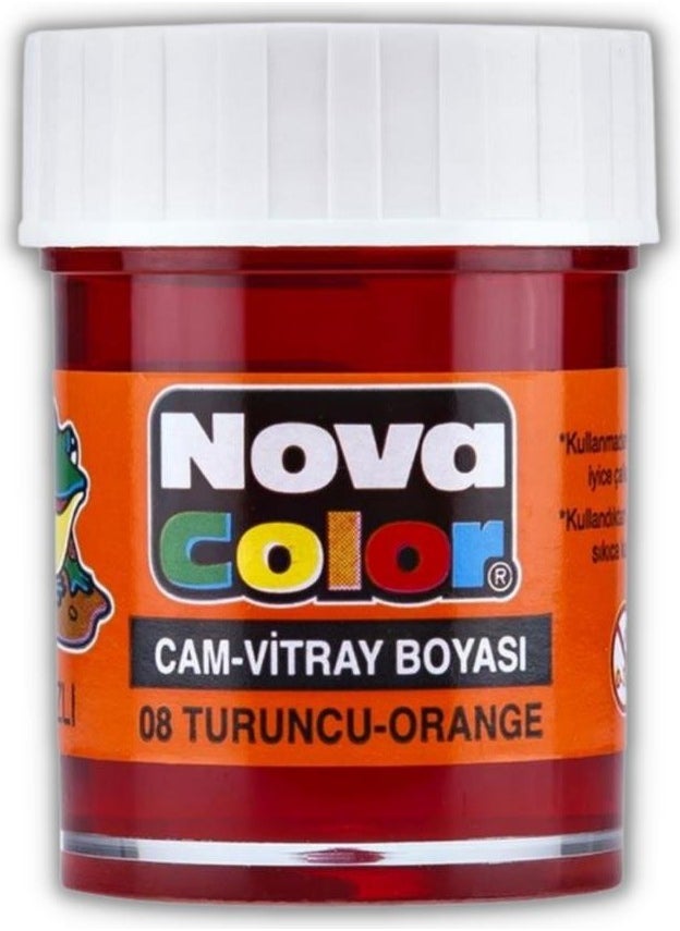 Nova Color - Water Based Glass Stained Glass Paint 25 ml Orange - Image 1