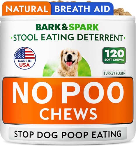 BARK&SPARK No Poo Chews for Dogs Coprophagia Stool Eating Deterrent with Probiotics Digestive Enzymes Breath Aid Support - Image 1