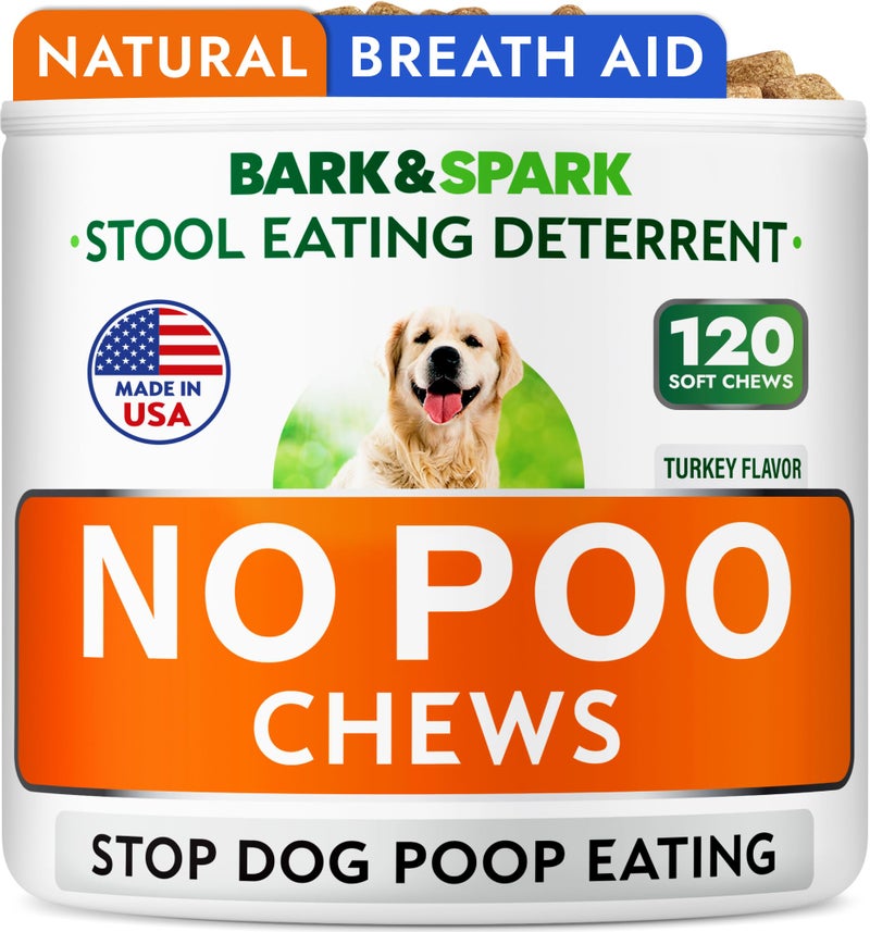 BARK&SPARK No Poo Chews for Dogs Coprophagia Stool Eating Deterrent with Probiotics Digestive Enzymes Breath Aid Support - Image 2