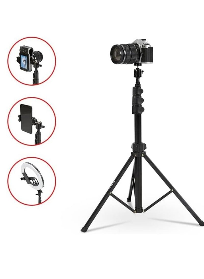 Jmary MT39 61inch Aluminum Extendable Cell Phone Tripod Stand with Selfie Stick Tripod and Phone Clip - Image 2