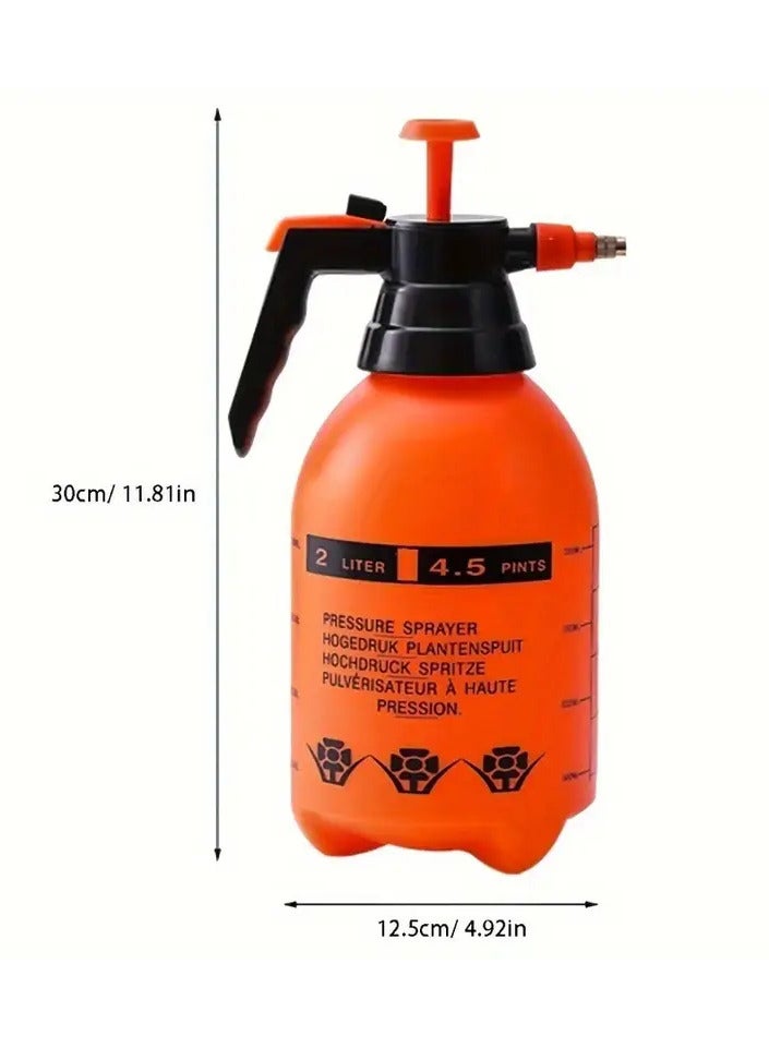 Garden spray bottle Garden watering 2L Water Spray Bottle for Car Wash Pneumatic Automatic Sprayer Orange Bottle Watering Pot Garden Sprinkler plant growth 30x18x13 centimeter  - Image 2