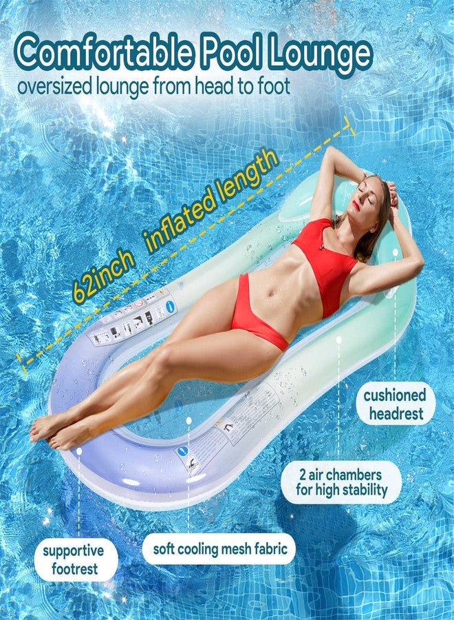 Jilani Swimming Pool Float for Adult Gradient Jelly Mesh Mat Swimming Pool Float with Manual Pump - Image 4