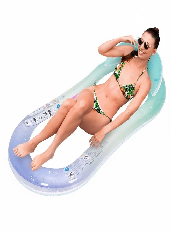 Jilani Swimming Pool Float for Adult Gradient Jelly Mesh Mat Swimming Pool Float with Manual Pump - Image 3