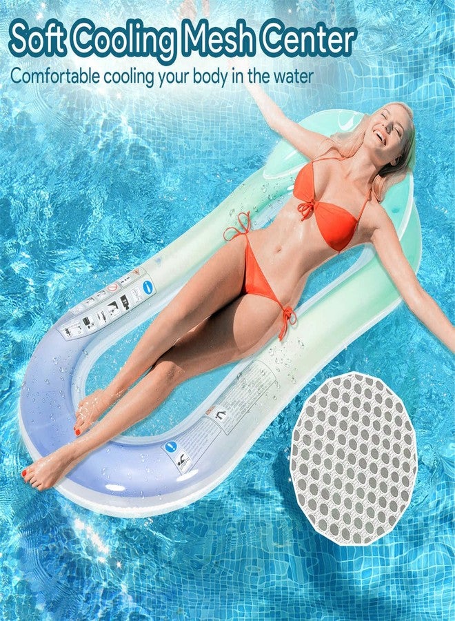 Jilani Swimming Pool Float for Adult Gradient Jelly Mesh Mat Swimming Pool Float with Manual Pump - Image 5