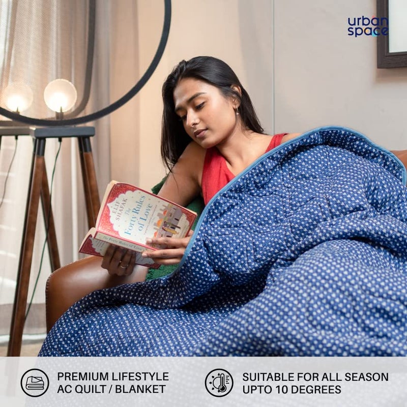 Urban Space Blanket for Double Bed, 120 GSM Microfiber 3 Layered Quilted Dohar, Soft Lightweight Reversible Printed AC Blanket Double Bed for All Season (Tokyo, 220 x 240 cm, Double Size) - Image 3