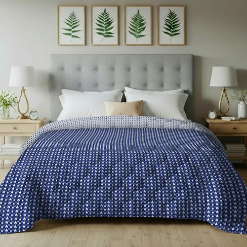 Urban Space Blanket for Double Bed, 120 GSM Microfiber 3 Layered Quilted Dohar, Soft Lightweight Reversible Printed AC Blanket Double Bed for All Season (Tokyo, 220 x 240 cm, Double Size) - Image 1