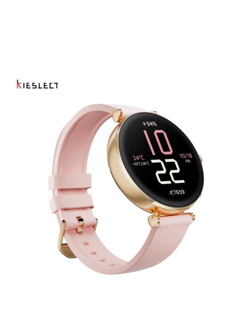 KIESLECT - Kieslect pura Smart Watch color Gold 1.19 inch AMOLED Ultra-clear Screen. ● Stylish and streamlined frame design. ● Double strap. - Image 1