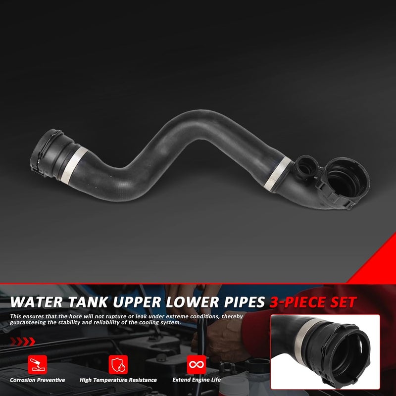 11537500733 11537508688 13621433077 Radiator pipe 3-piece set Compatible with BMW X5 (E53) 2000-2006 3.0i Peat# 11537500733 11537508688 13621433077 - Image 2