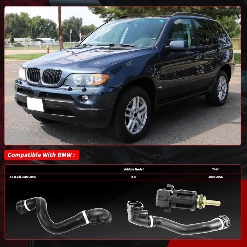 11537500733 11537508688 13621433077 Radiator pipe 3-piece set Compatible with BMW X5 (E53) 2000-2006 3.0i Peat# 11537500733 11537508688 13621433077 - Image 4