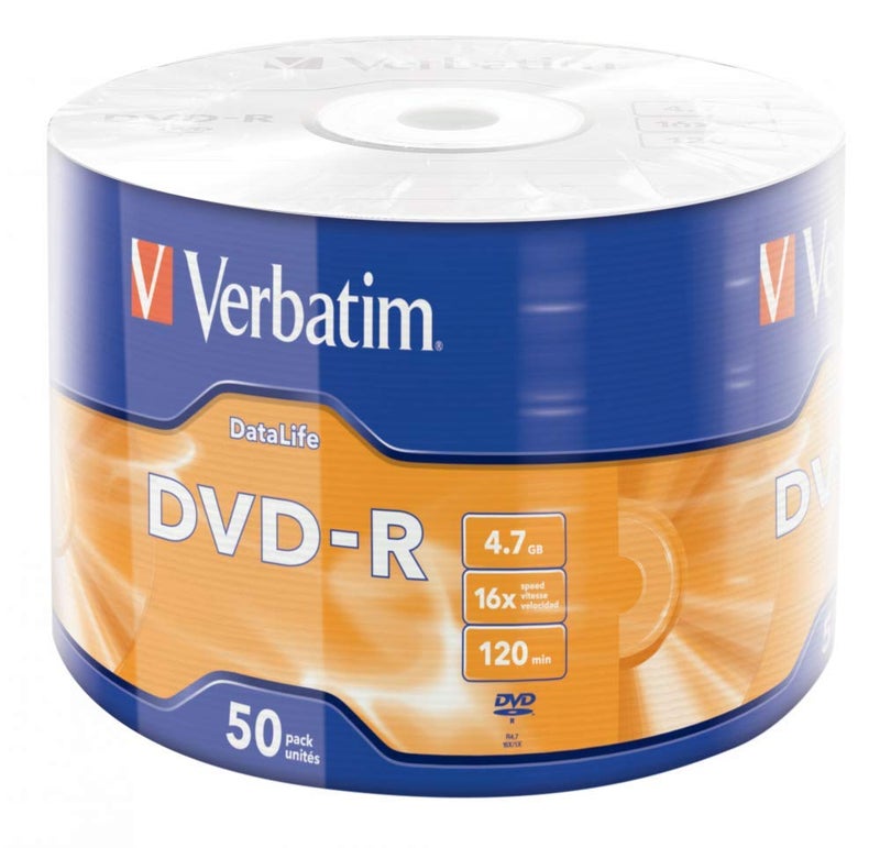 Verbatim 43791 4.7GB DVD-R 16X (Pack of 50 Disc) Shrink Pack - Image 1