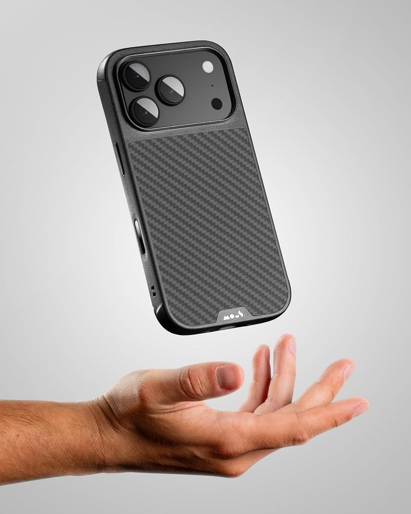 Mous for iPhone 17 Pro Max Case, Camera Control Button, Compatible with Qi2 MagSafe - Limitless - Aramid Carbon Fiber - Shockproof Scratch Resistant, Black - Image 4