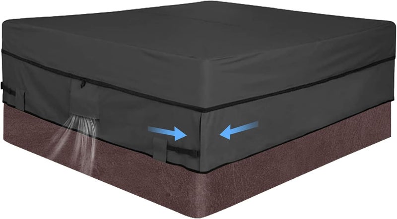 windforgecraft Hot Tub Cover Outdoor Waterproof and Weatherproof SPA Covers 210D Silver Coated Oxford Cloth Square Hot Tub Covers Hot Tub Cover Protectors Protective Cover Cap Outdoor Heavy Duty Cover Protector - Image 1