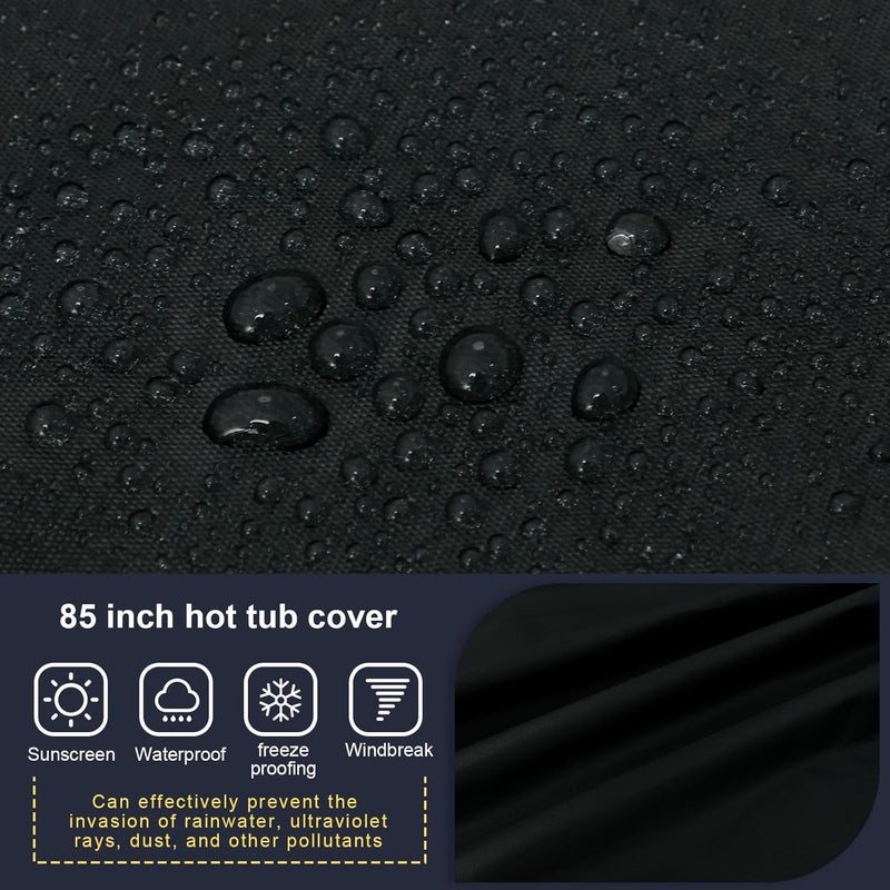 windforgecraft Hot Tub Cover Outdoor Waterproof and Weatherproof SPA Covers 210D Silver Coated Oxford Cloth Square Hot Tub Covers Hot Tub Cover Protectors Protective Cover Cap Outdoor Heavy Duty Cover Protector - Image 3