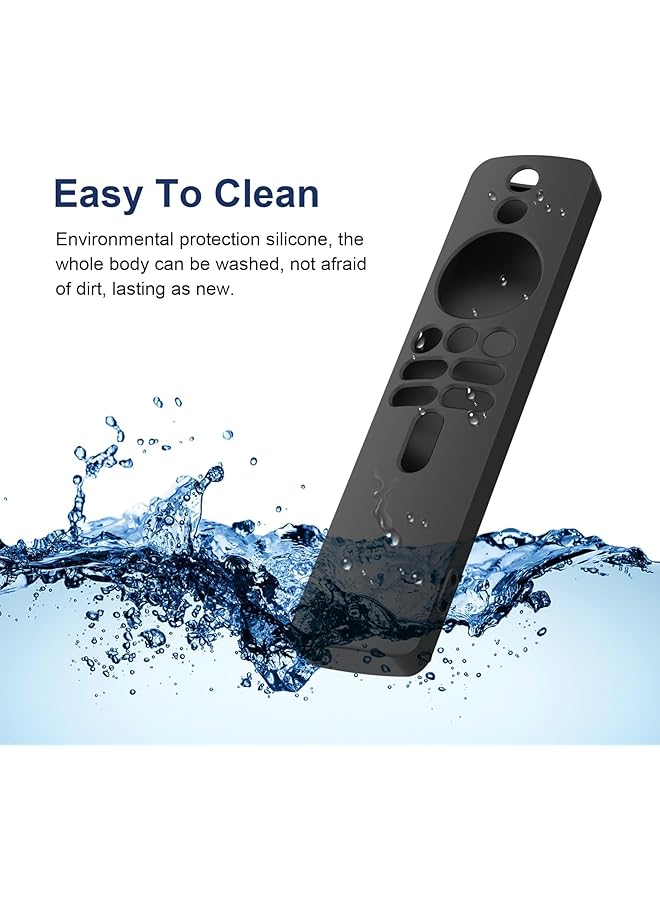 أكس سبرينج غطاء جهاز التحكم عن بعد أسود، جراب واقٍ من السيليكون لجهاز التحكم عن بعد 4K TV Mi Box 2Nd Stick جهاز التحكم عن بعد غطاء واقٍ من السيليكون مضاد للانزلاق مع حزام - Image 4