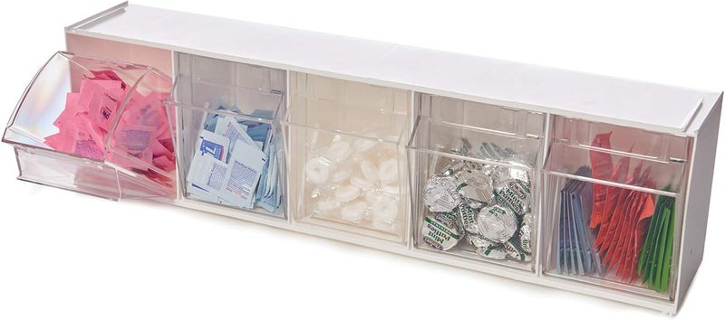 Deflecto Interlocking Multi Storage Organizer Tilt Bin 65 x 236 x 53 White - Image 3