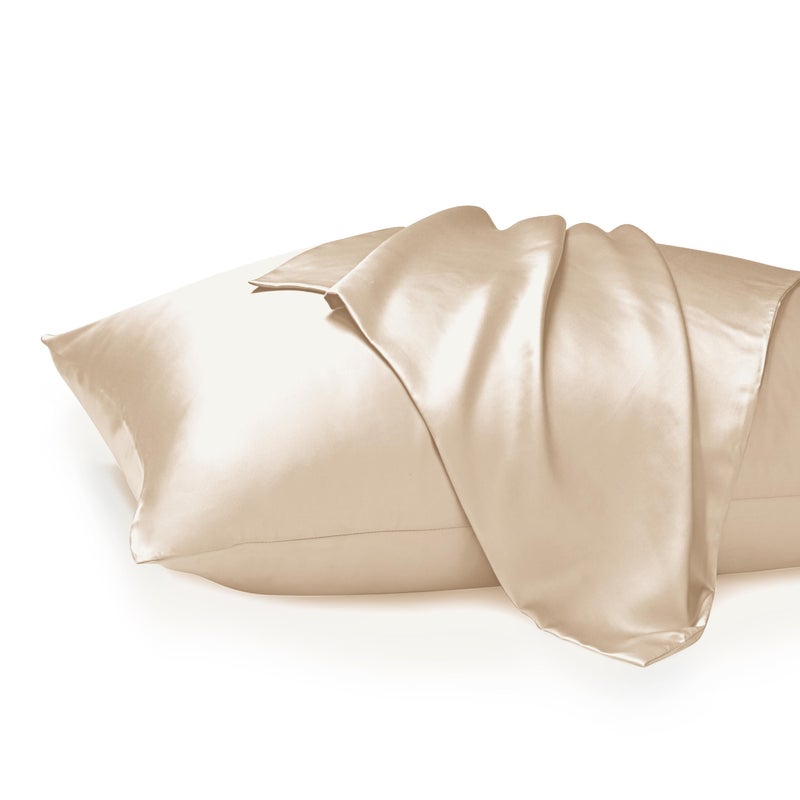 Zaizaihome 100% Pure Mulberry Silk Pillowcase for Hair and Skin  25 Momme 6A+ Grade Silk Pillow Cases with Hidden Zipper  Both Sides Silk Pillow Cover  Anti Aging Acne Free (King  Beige  1pc) - Image 2
