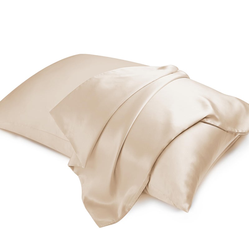Zaizaihome 100% Pure Mulberry Silk Pillowcase for Hair and Skin  25 Momme 6A+ Grade Silk Pillow Cases with Hidden Zipper  Both Sides Silk Pillow Cover  Anti Aging Acne Free (King  Beige  1pc) - Image 5