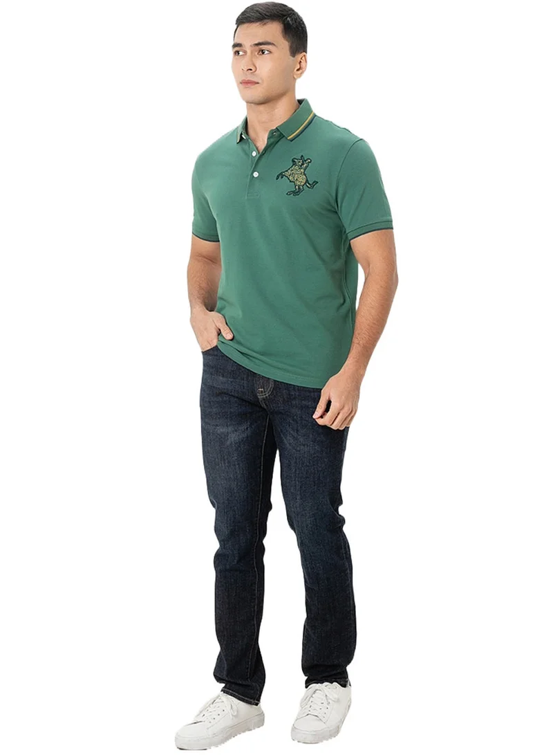 جيوردانو بولو رجالي قطن بقصة ضيقة وأكمام قصيرة بتصميم نابليون