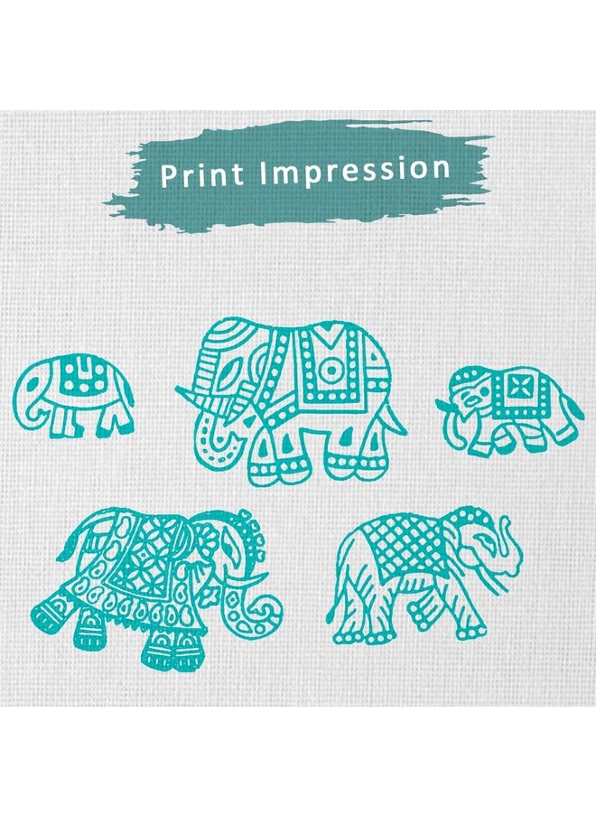 Hashcart Elephant Wooden Stamps For Printing (Set Of 5) - Diy Henna Fabric Textile Paper Clay Pottery Block Printing Stamp  - Image 3