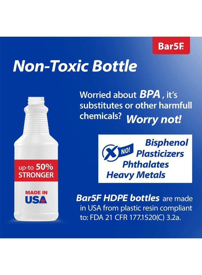 Bar5F Plastic Spray Bottles, Leak Proof, Empty 16 oz. Value Pack of 2 for Chemical and Cleaning Solutions, Adjustable Head Sprayer Fine to Stream - Image 3