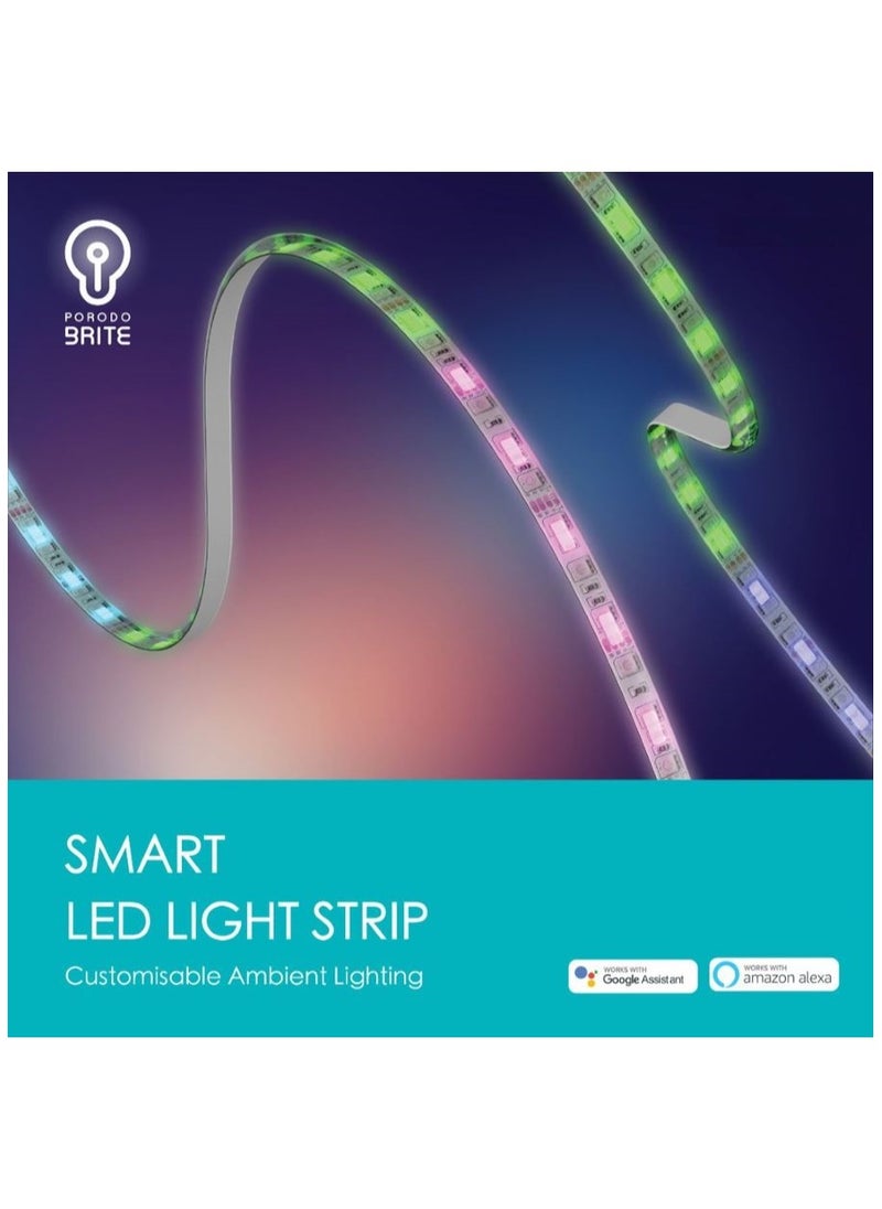 porodo Porodo PDBR5MLST Bright Smart LED Strip Light 5 Meter / 48 Watt - Multi Color  - Image 2