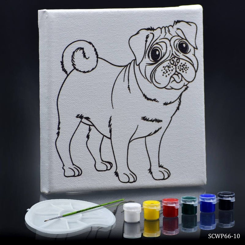 Stretched Canvas with Print 6x6Inch Pug  - Image 1
