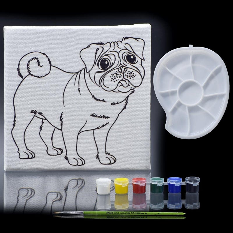 Stretched Canvas with Print 6x6Inch Pug  - Image 2