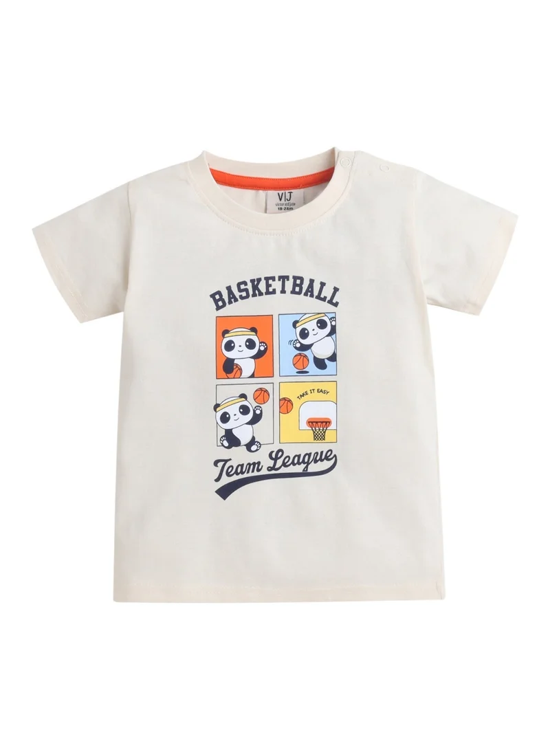 Victor And Jane  Boys Sports Print Cotton T-Shirt & Shorts Set – Summer Daywear for Men | Best Price UAE