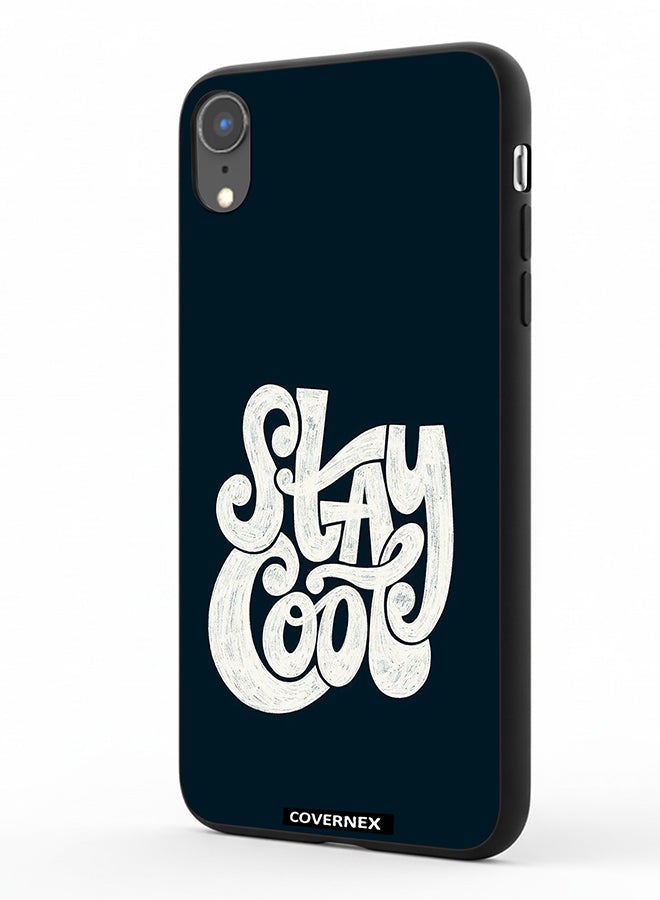 Covernex Apple iPhone XR Protective Case Cover Printed Featuring Stay Cool Retro Croovy Typography - Image 1