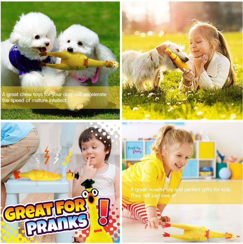 KittuPet Squawking Chicken Rubber Squeeze Dog Toys with Soud I BPA Free I Chemical Free I Squeaky and Screaming Chicken Toy for Pets or Kids I Safe & Non-Toxic Dog Toy (Medium Pack of 1) - Image 3