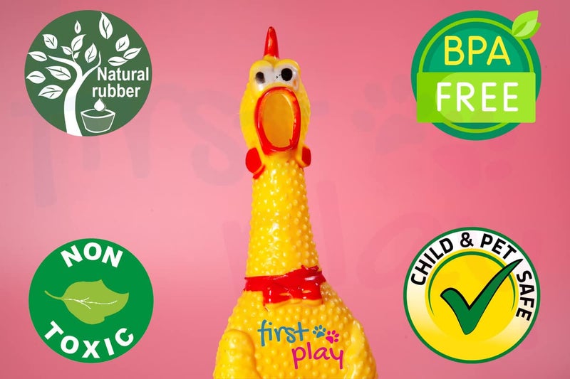 KittuPet Squawking Chicken Rubber Squeeze Dog Toys with Soud I BPA Free I Chemical Free I Squeaky and Screaming Chicken Toy for Pets or Kids I Safe & Non-Toxic Dog Toy (Medium Pack of 1) - Image 2