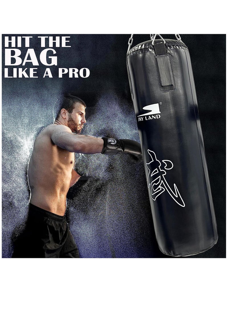 Sky Land - Punching Bag with Chain & Heavy Duty PU Leather Hanging Bag (Filled) | Boxing Bag for Kickboxing, Karate, Muay Thai for Adults/Kids - Image 1