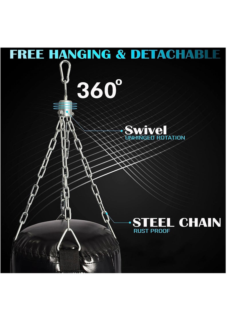 Sky Land - Punching Bag with Chain & Heavy Duty PU Leather Hanging Bag (Filled) | Boxing Bag for Kickboxing, Karate, Muay Thai for Adults/Kids - Image 1
