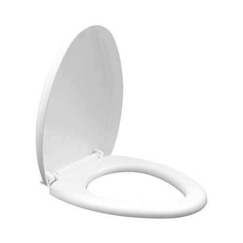 LUXART Toilet Seat Cover 46.5L x 36W CM |Western Commode Sharp Oval Seat Cover | Soft Close Technology Heavy Quality Commode Lid With Installation Kit | Stylish PP Toilet Cover For Bathroom - Image 1