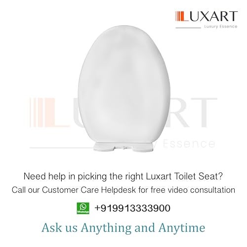 LUXART Toilet Seat Cover 46.5L x 36W CM |Western Commode Sharp Oval Seat Cover | Soft Close Technology Heavy Quality Commode Lid With Installation Kit | Stylish PP Toilet Cover For Bathroom - Image 2