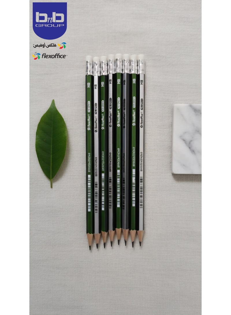 FLEXOFFICE Graphite Pencil Pack of 4 ,48 Pcs Wooden Pencils with Eraser Tip , Percent for Art, School, Drawing Supplies - Image 2