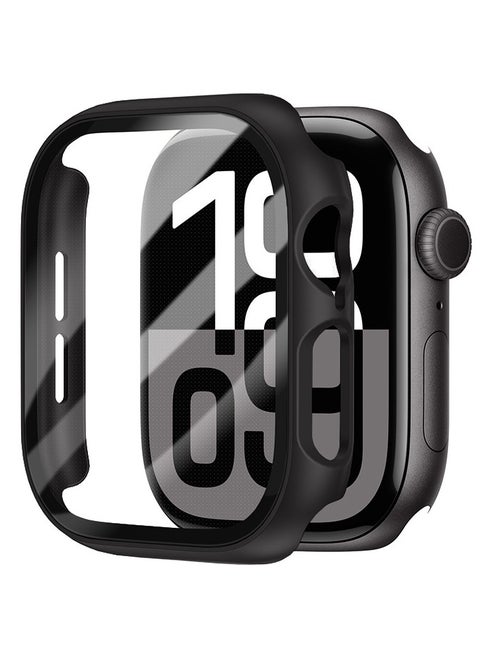 Case for Apple Watch Series 10 46mm Screen Protector, Hard PC Case with Tempered Glass Screen Protector Bubble-Free Cover Slim HD Ultra-Thin Bumper