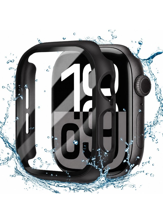 يوك حافظة لساعة Apple Watch Series 11/Series 10 مقاس 46 مم مع واقي شاشة، حافظة صلبة من البولي كربونات مع واقي شاشة من الزجاج المقوى بدون فقاعات، غطاء رفيع للغاية عالي الدقة - Image 1