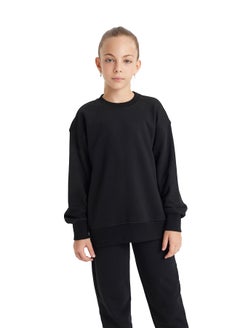DeFacto Girl Relax Fit Crew Neck Long Sleeve Knitted Sweat Shirt  - Image 3