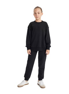 DeFacto Girl Relax Fit Crew Neck Long Sleeve Knitted Sweat Shirt  - Image 4